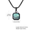 Stainless Steel Square Pendant Necklace Men Long Chain Layered Hip Hop Jewelry Geometric Titanium