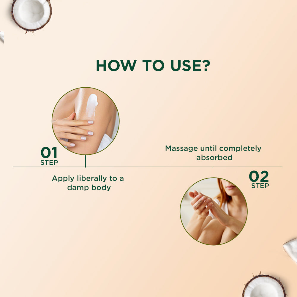 Biotique Creamy Coconut Body Lotion 180ml For Dry Skin, Deep Nourish & Repair, 100% Botanical Extracts, Moisturizing Hydration