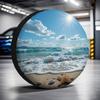 Beach Sunrise Spare Tire Cover Wheel Protectors Universal for Trailer Tires Camping Weatherproof Universal Accessories