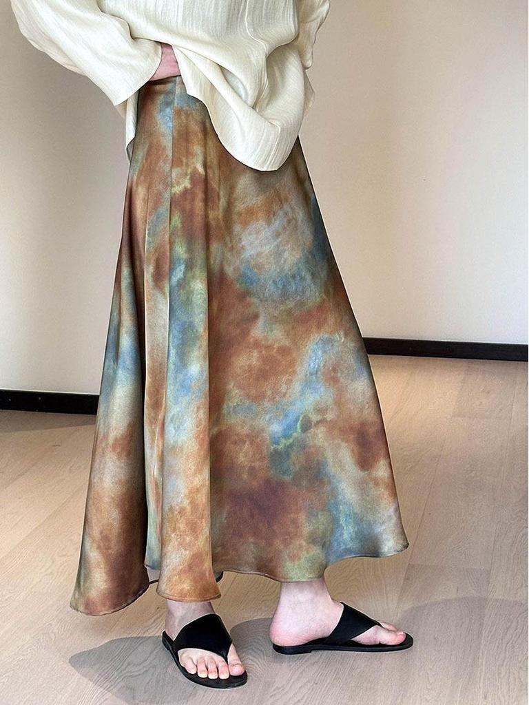 Juzhi 2025 Début du Printemps Jupe Élégante Dégradée pour Femmes - Nouveau Style Chinois