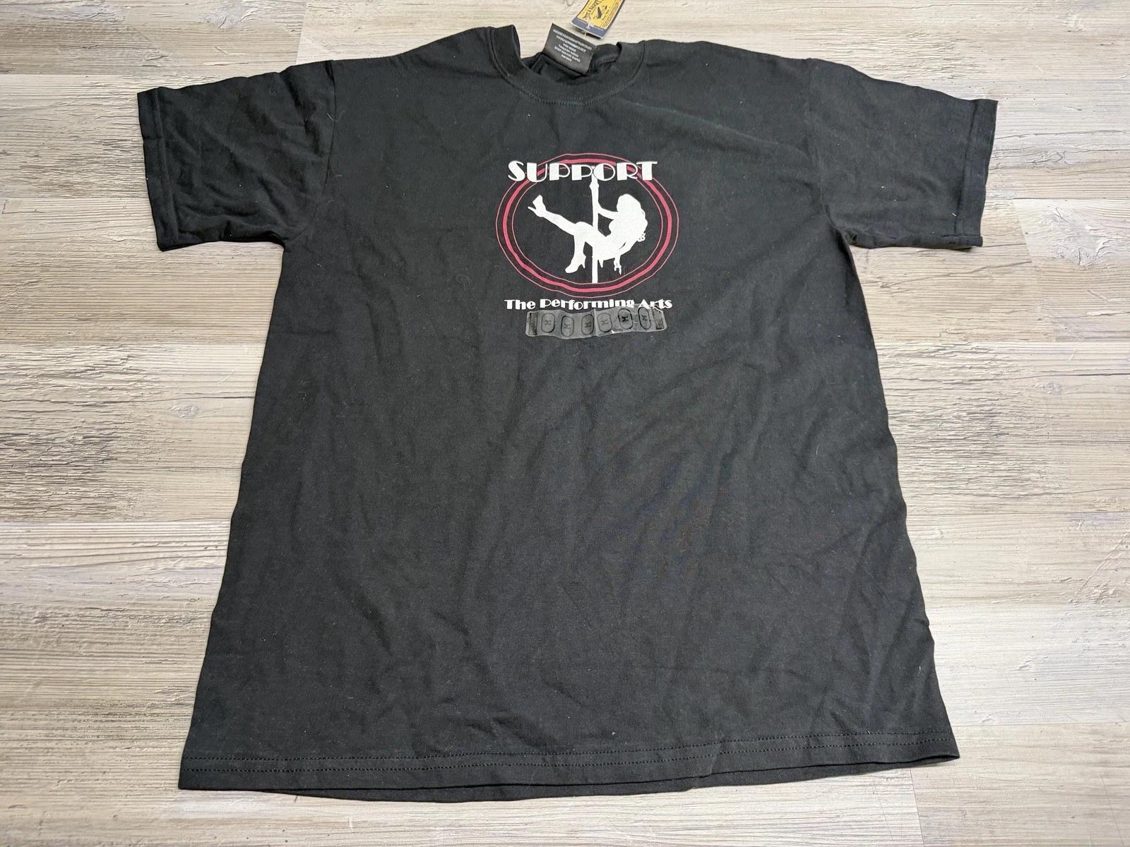 

Vintage Y2K Stripper Tee Shirt Steve & Barry s Support The Performing Arts Sz M XL