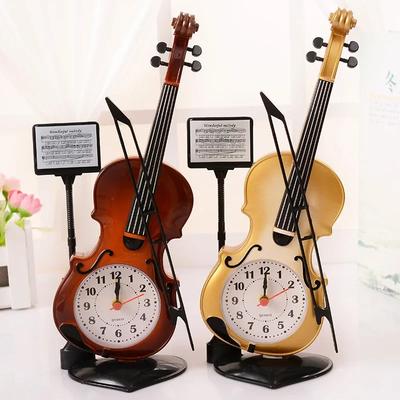Keman Çalar Saat Simülasyonu Yaratıcı Müzik Aleti Modelleme Masa Saati Oturma Odası Süsleri Masa Bahçe