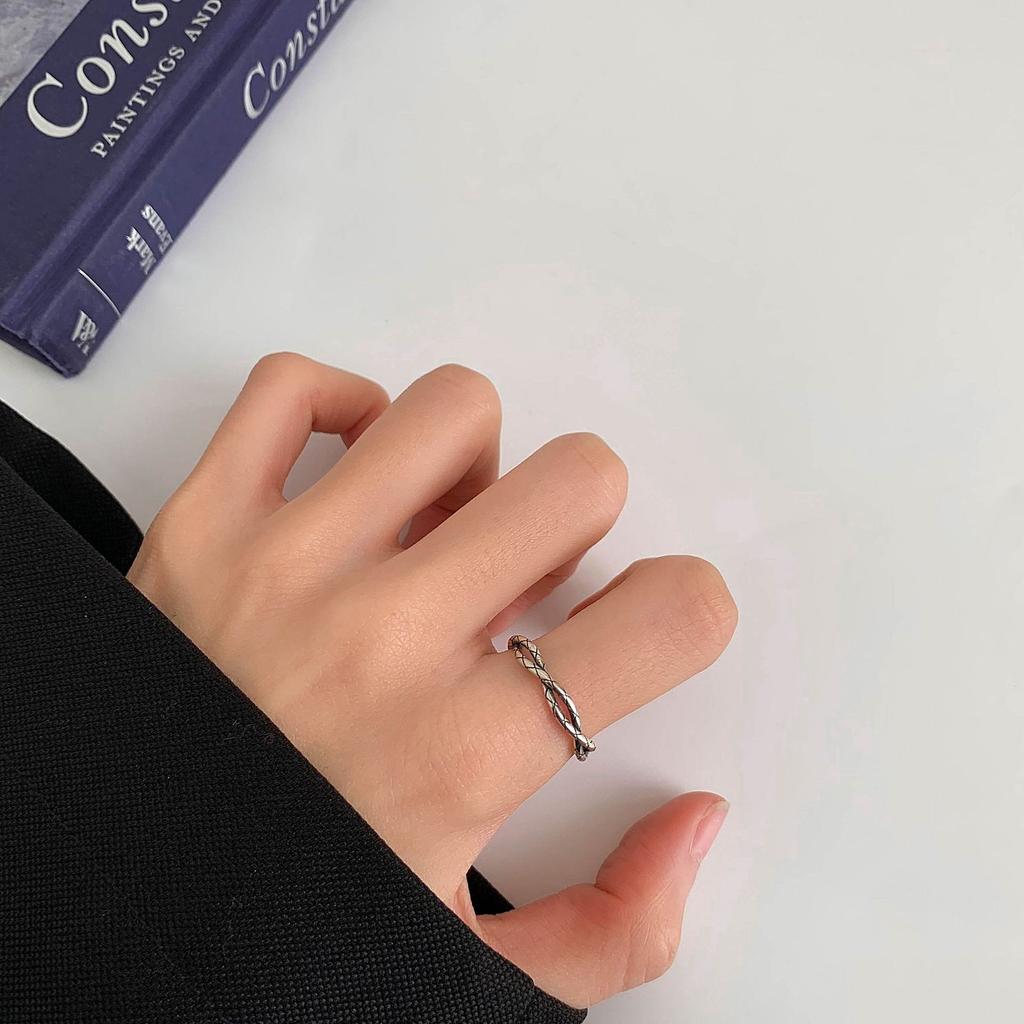 Vintage Combination Thin Ring Female Personality Hip Hop Niche Cold Wind Index Finger Ring