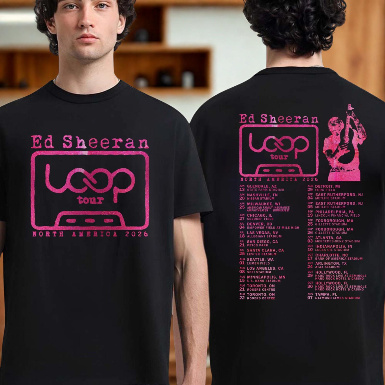 Ed Sheeran Loop Tour 2026 Shirt, North America Concert Fan Gift Tee M