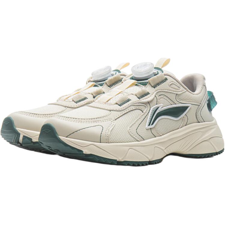 Li Ning Kids Comfortable Versatile Non-Slip Durable Low-Top Casual Shoes Kids sneaker Beige YKCU228-1