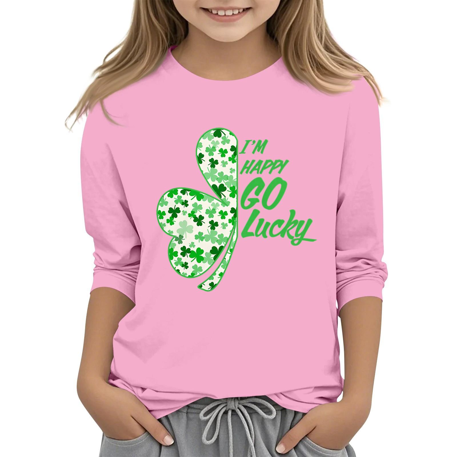 

Детская повседневная футболка с принтом в виде воротника с надписью «Св. Патрик» и рукавами длиной 7 минут 150 розовый