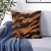 Tiger Fur Square Jacquard Pillow Cover for Sofa Office Waist Cushion Cover Home Decorative Pillowcase