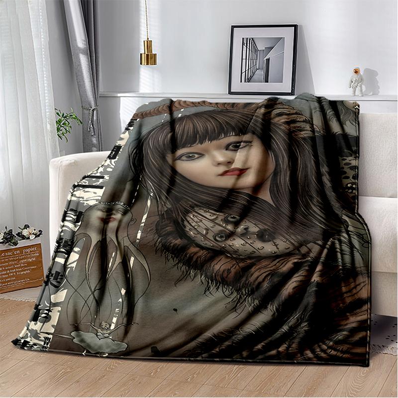 Horror Junji Ito Tomie Kawakami Ghost cartoon Soft Blankets,Throw Blanket Comfortable Blanket for Picnic Beds Sofa Home Bedroom