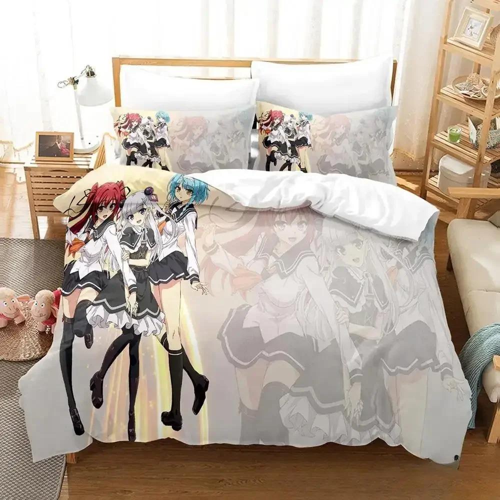 Anime Testament of Sister New Devil Sängklädesset, Påslakan Sängset Överkast Kuddfodral, King Queen Twin Size Pojkar Flickor Vuxen