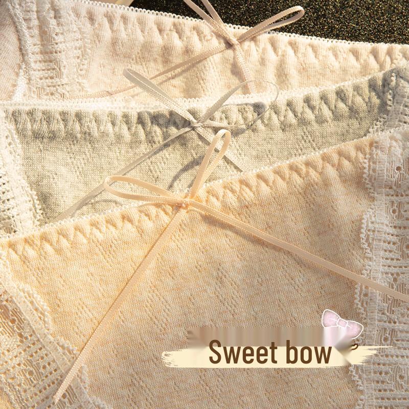 Women's Pure Cotton Anti-Bacterial Lace Briefs 4-Pack