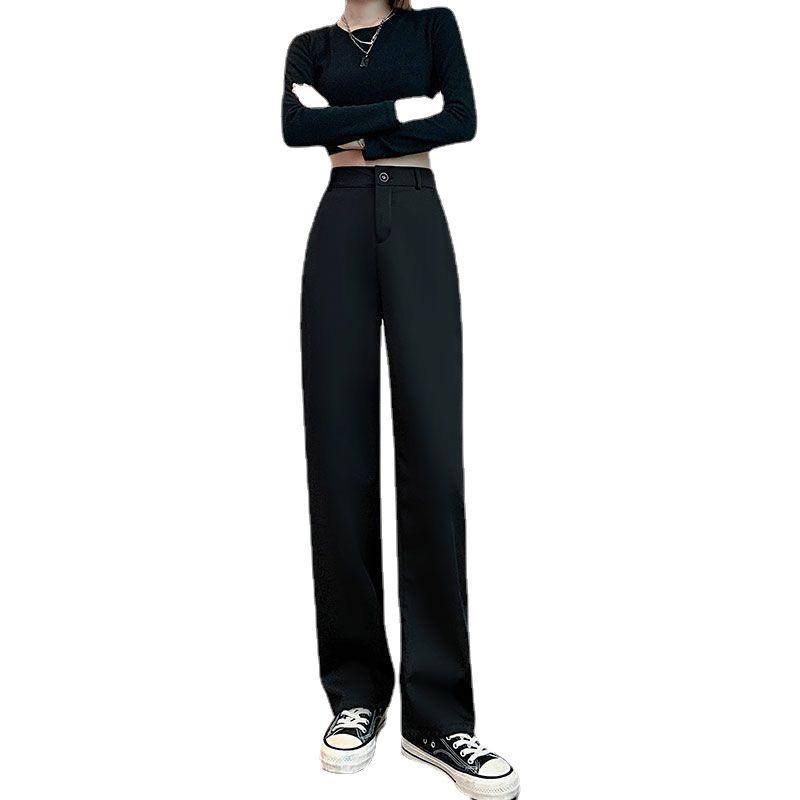 2023 Women's High-Waist Wide-Leg Slim Suit Pants – Stylish Spring/Summer Trousers