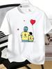 Unisexs Tee Father Son Heart Balloon Cartoon Print Cotton Short Sleeve Male Casual Streetwear Outdoor Daily Basic Fashion Top