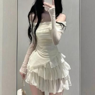2024 Vår To Deles Skjørtsett Kvinner Y2k Crop Topper T-skjorte + kakeskjørt Japansk Kawaii motedress Elegant yttertøy Koreansk