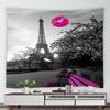 Retro Paris Eiffel Tower Chic Mural Printing Pattern Tapestry Home Living Room Bedroom Wall Decor Background Cloth Tapestry