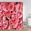 Romantic Rose Shower Curtain - Vibrant Floral & Butterfly Designs for Elegant Bathroom Décor, Waterproof, Easy Care & Soft Touch