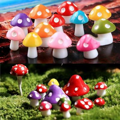 40*Mini Mushroom Miniature Fairy Moss Terrarium Resin Crafts Garden Decoration