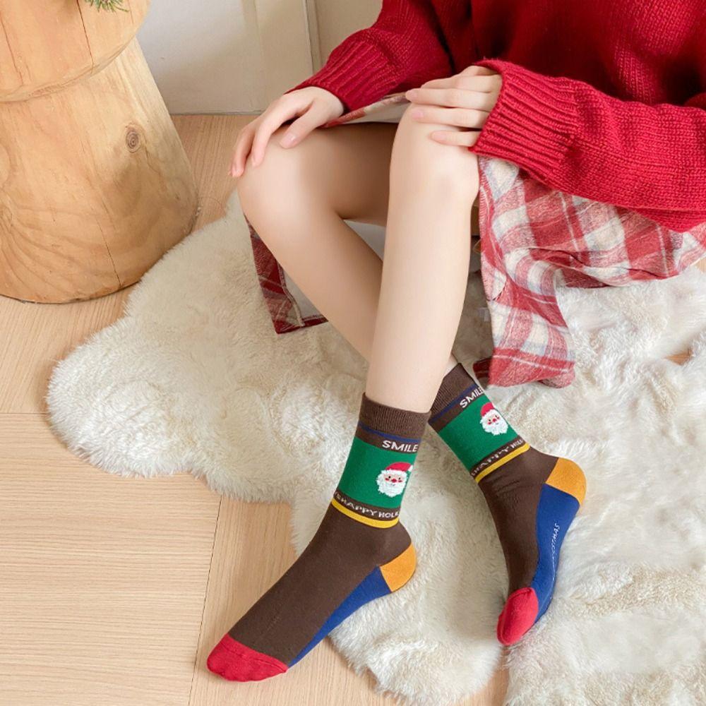 Cotton Happy Christmas Socks Thickened Santa Claus Socks Funny Christmas Socks  Girl