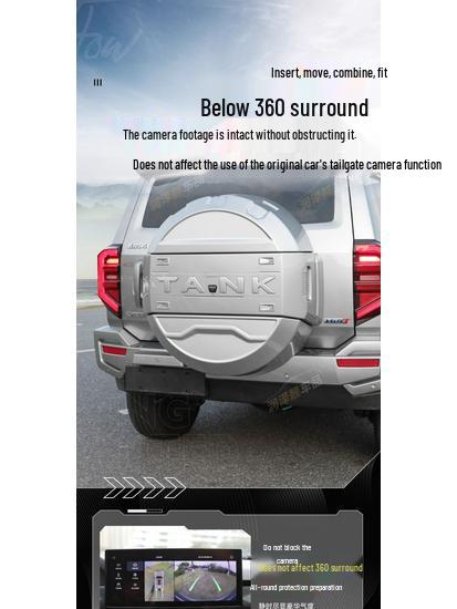 Tank 400 Hi4-T Mecha Spare Tire Cover with Lights - Full Coverage & Original Car Color
