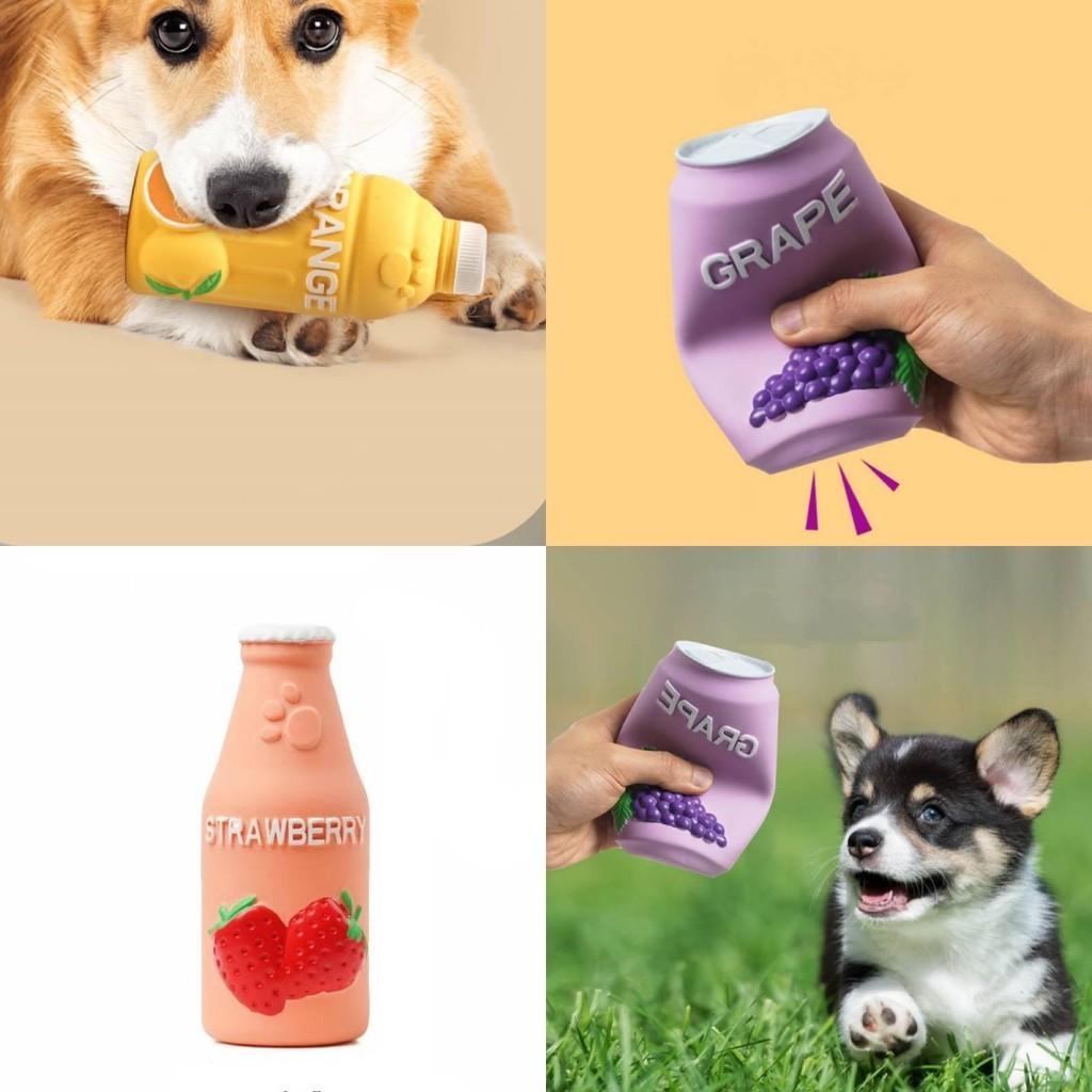 Langlebiges und lustiges Latex-Haustierspielzeug mit quietschendem Getränkeflaschen-Design