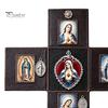 Altare Tascabile per la Preghiera Altare Cattolico Portatile, Santuario Fatto a Mano, Santuario Spirituale in Finta Pelle Pieghevole Dono Religioso Devozionale Cristiano
