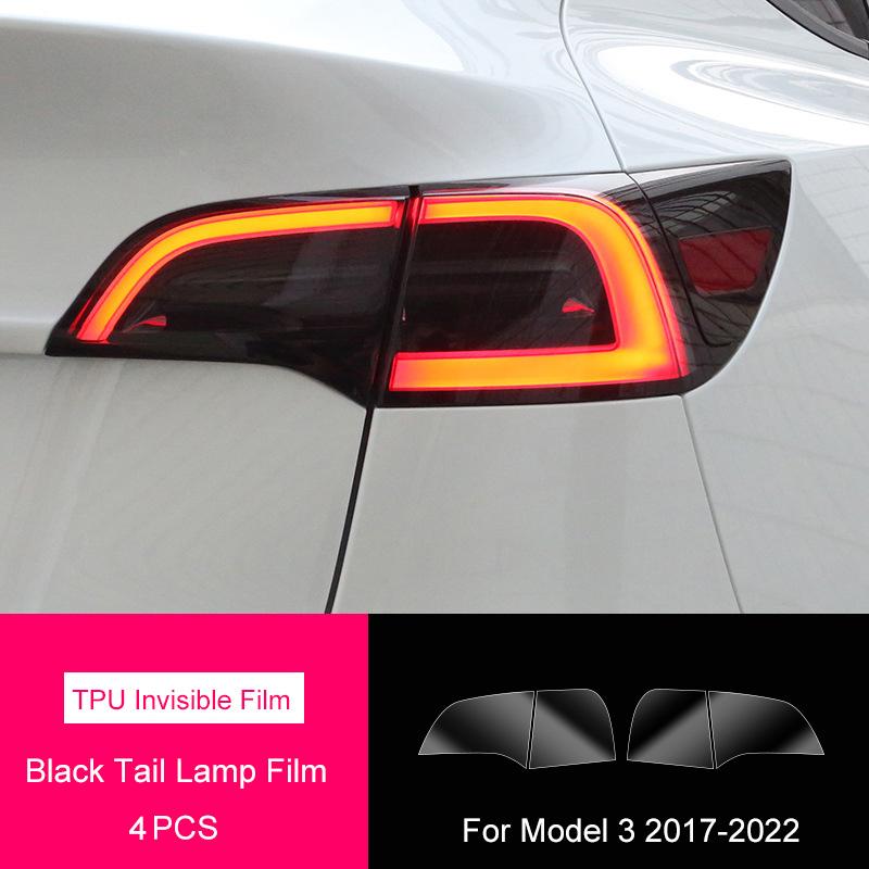 For Tesla Model 3 Y S X TPU Blackened Headlight Taillight Foglight Protective Film Headlight Tail Lamp Color Changing Films