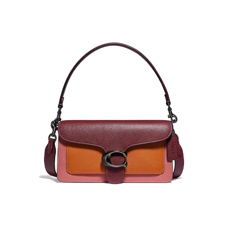 New COACH Tabby Multicolor Leather Wine God Bag One Shoulder Crossbody Shoulder Bag Women's Pink Purple Orange Multicolor 76105-V5NGU