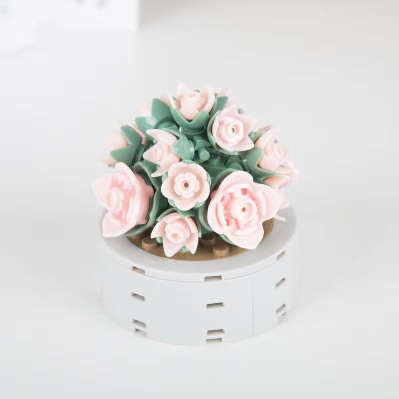 Mini Building Blocks Flower Children's Girls Mini Art Building Blocks Toy DIY Valentine's Day Gift
