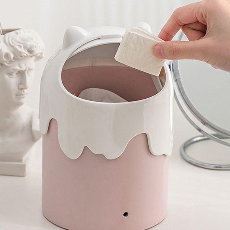briskstyle pink cat transparent window mini trash can