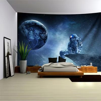 2D Deep Space Astronaut Tapestry Starry Sky Planet Wall Hanging