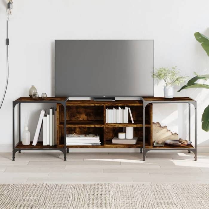 VidaXL Meuble TV chêne fumé 153x37x50 cm bois d'ingénierie 837604