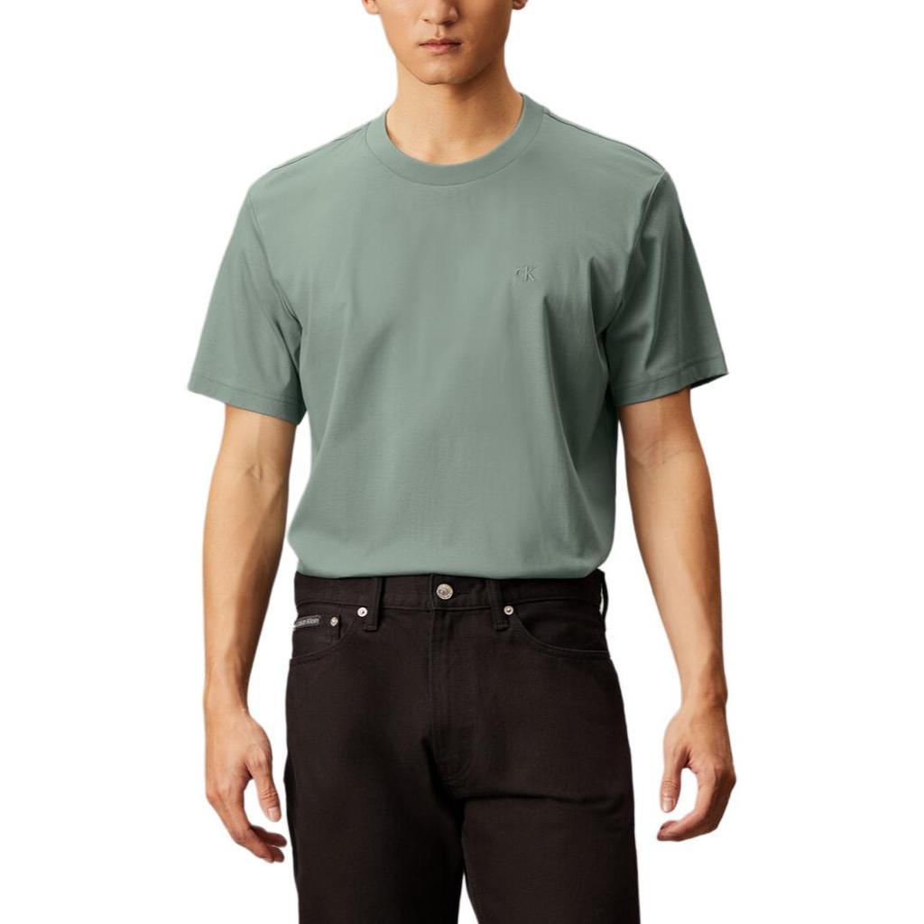 Calvin Klein T-shirt da Uomo a Maniche Corte in Cotone Monocolore, Comoda e Versatile, Stile Minimalista, Top J327048-PC2