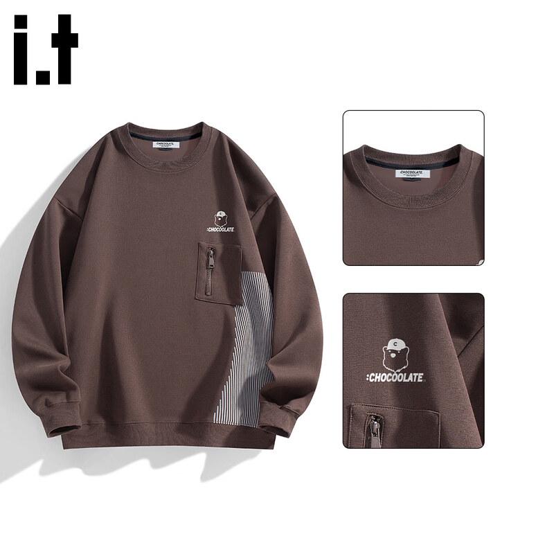 CHOCOOLATEit Men's American Style Casual Round Neck Sweatshirt