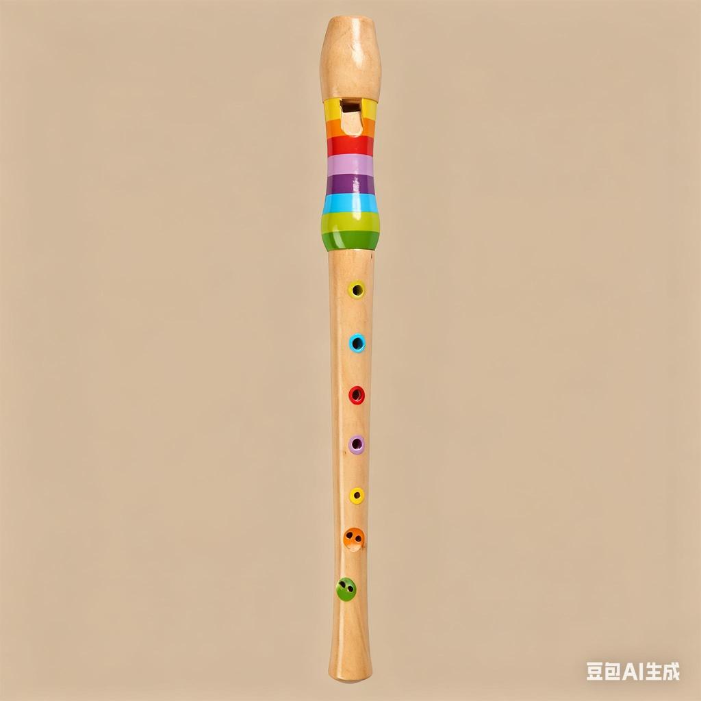 Eichhorn - Music Wooden Flute, Colourful Wooden Flute with 7 Holes, Includes Songbook with Three Songs To Replay, 32 Cm Long, from Four Years