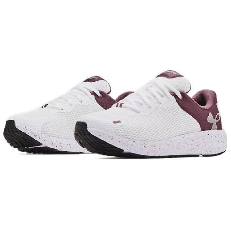 Under Armour Charged Pursuit 2 Big Logo Speckled White Ash Plum Women Sneakers 3025244-101