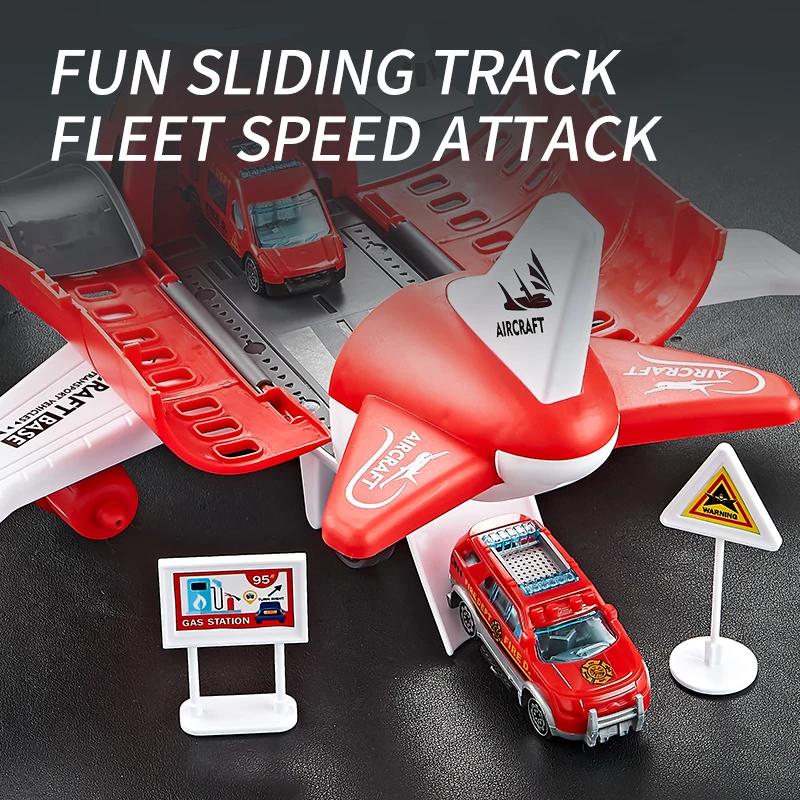 Airplane Children'S Car Model Toys Inertial Model Simulation Planes Multifunctional ToysRandom 3 Cars1 Helicopter6 Road Signs