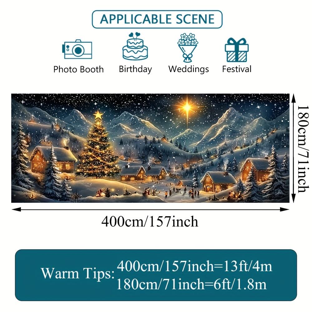 A Glittering Polyester Banner for the Garage Door of Christmas Town, Perfect for Holiday Parties and Holiday Photos