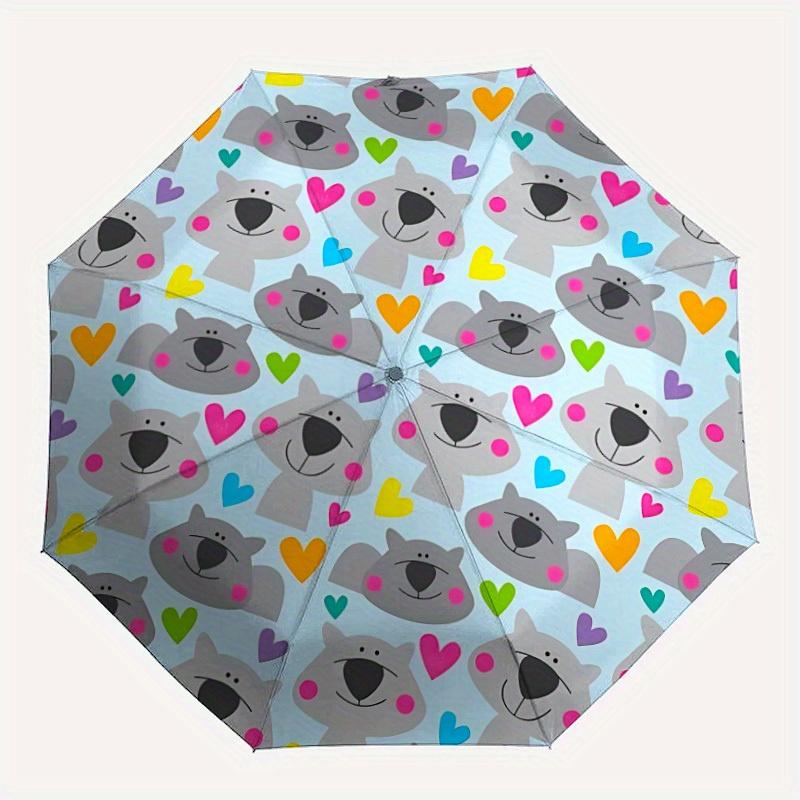 

1pc Cute Animal Faces Automatic Opening/closing umbrella, Reinforced 8-Rib Construction, Compact Travel Umbrella yy250808140