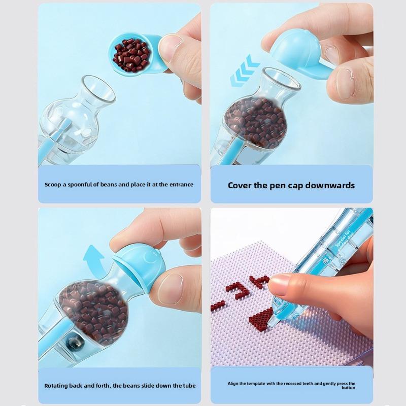 Bean Pen Handmade Auxiliary Tool - Press-and-Squeeze Style Three-Dimensional Fusion Bean Toy Bean Pen Bean Pen