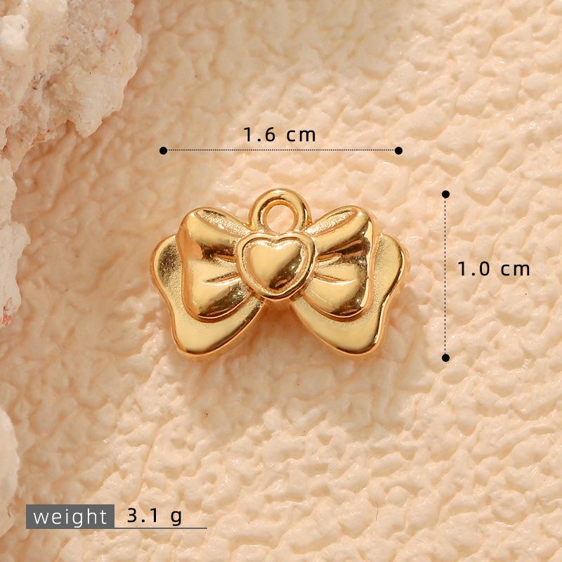 Bow Pendant Charm Necklace & Earring Set - European & American INS Style, Stainless Steel DIY Jewelry.