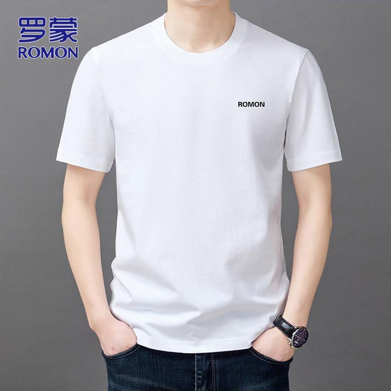 ROMON Men's Pure Cotton Short Sleeve Crew Neck T-Shirt
