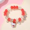 Sanrio Cinnamoroll Crystal Beaded Bracelet - Handmade Cartoon Gift for Female Students, Friends, and Couples.