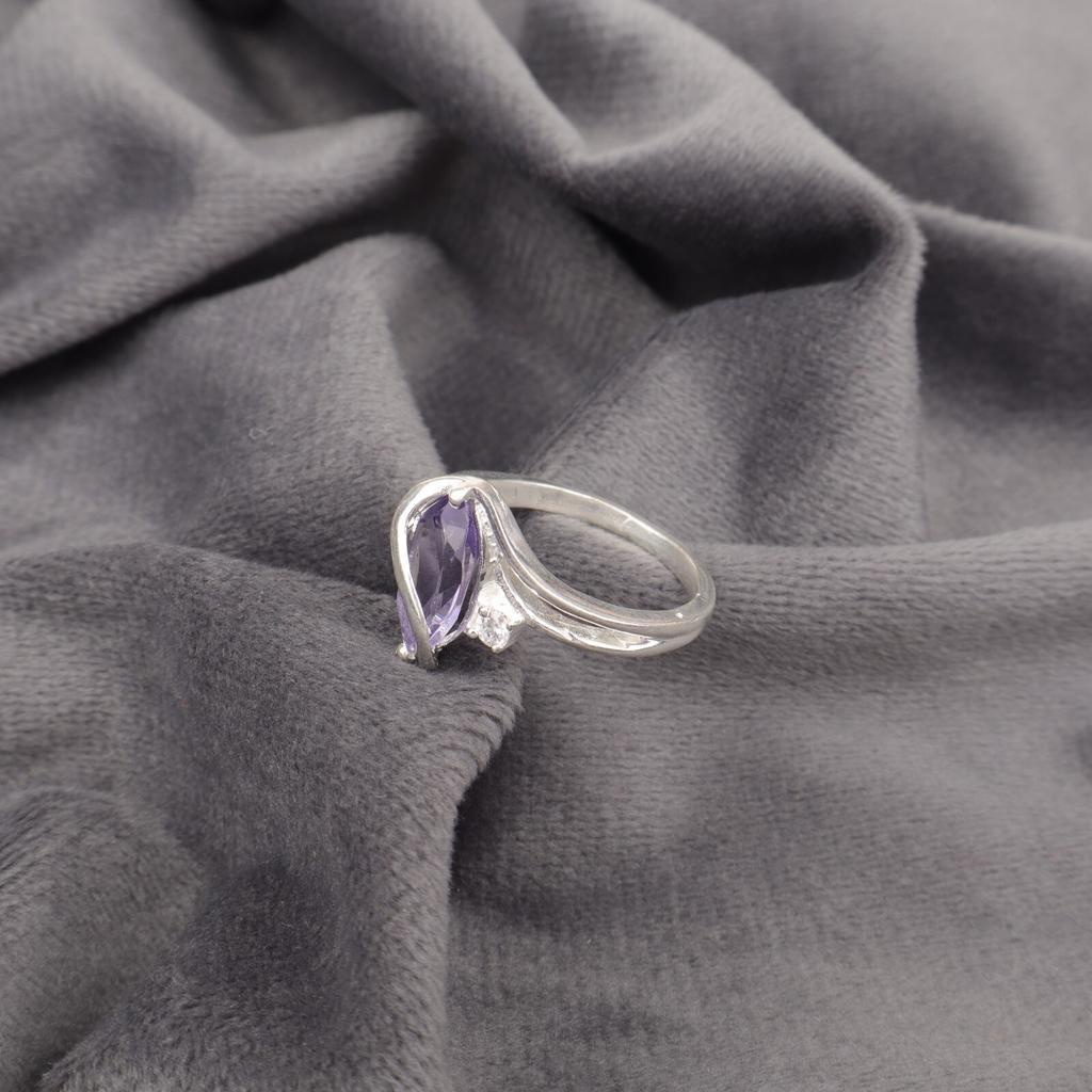 Natural Iolite Gemstone 925 Sterling Silver Jewelry Zircon Women Ring For Gift CZR-8-2