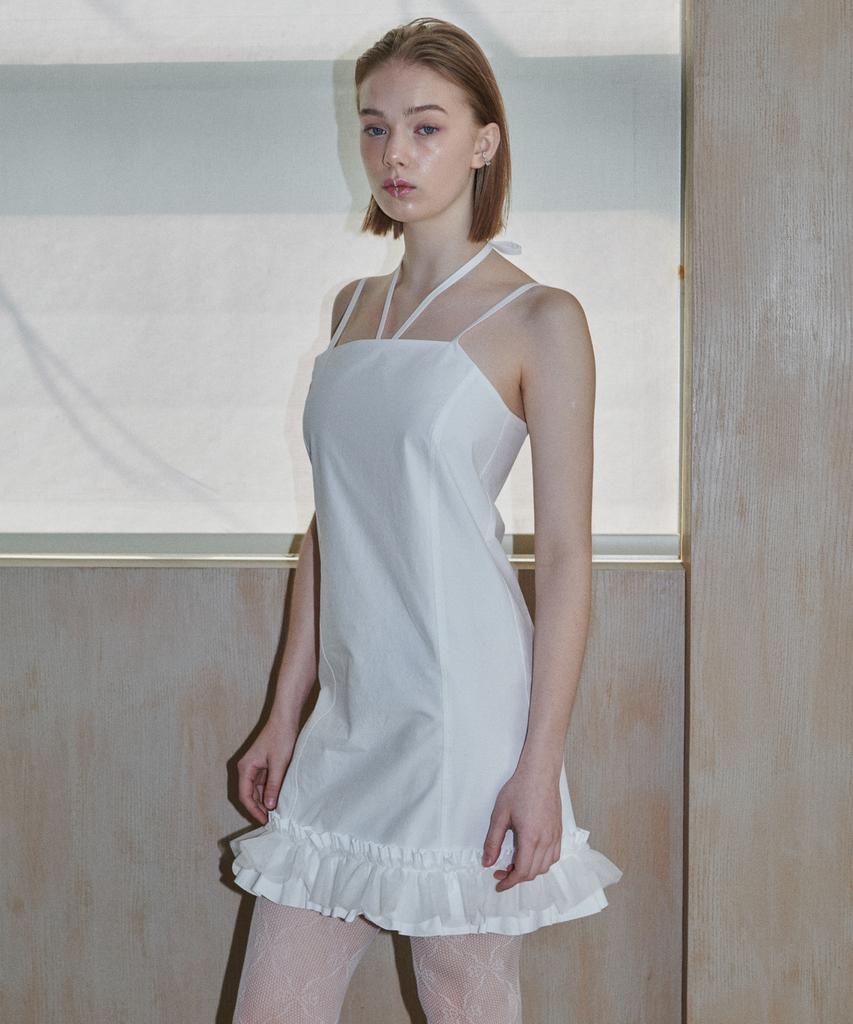 Eonmyuteu Ruffle Hem Mini Dress_White