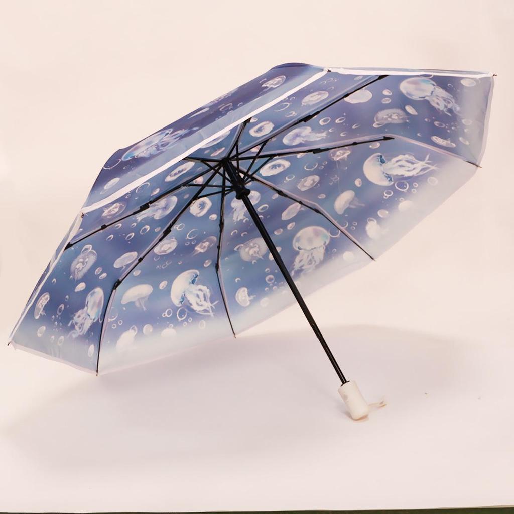 Dual-Use Automatic Transparent POE Umbrella - Xiaohongshu Style with Cats and Dogs Design