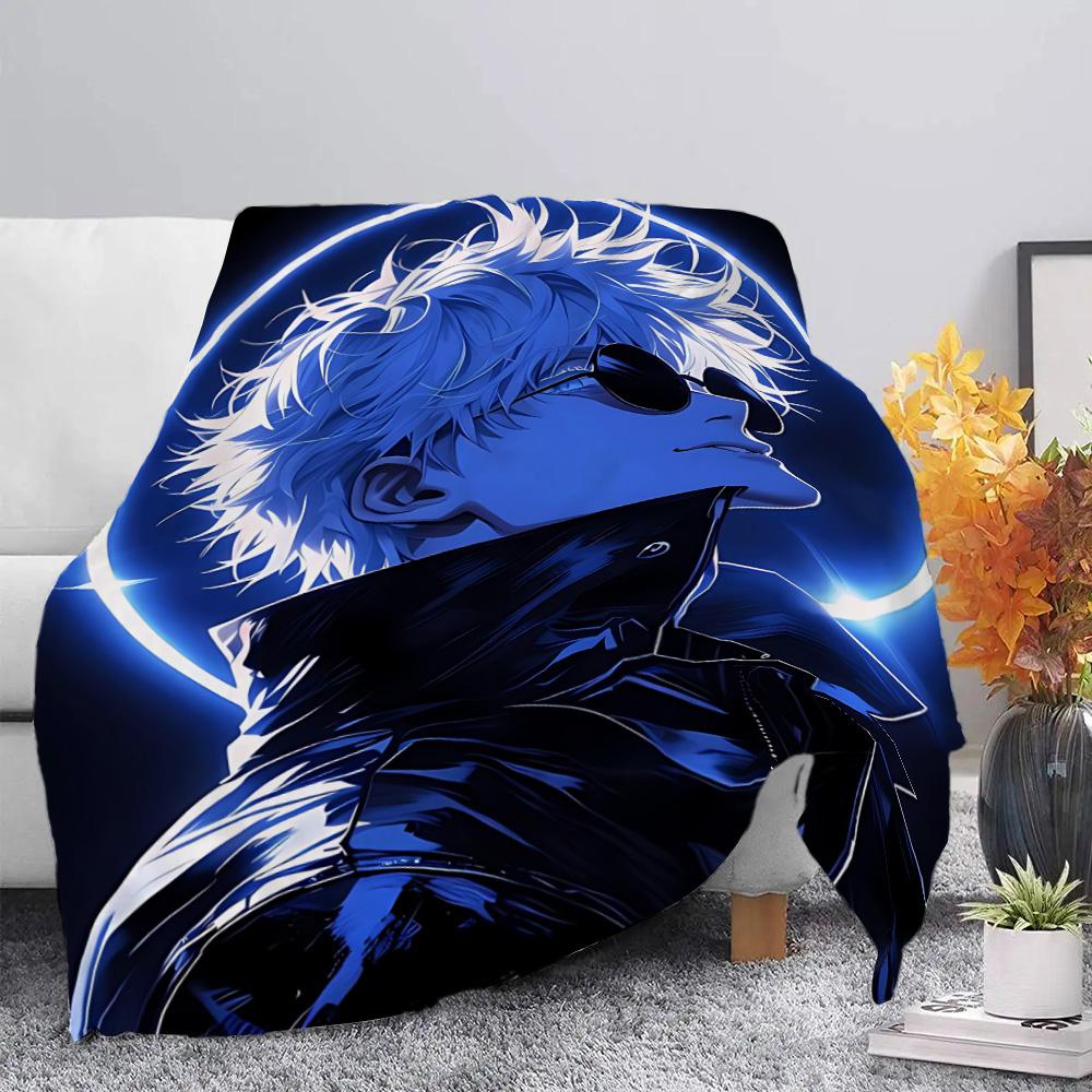 Anime Jujutsu Kaisen  Printed Picnic Blankets Warm Blanket Gojo Satoru Soft and Comfortable Blanket Home Travel Birthday Gift
