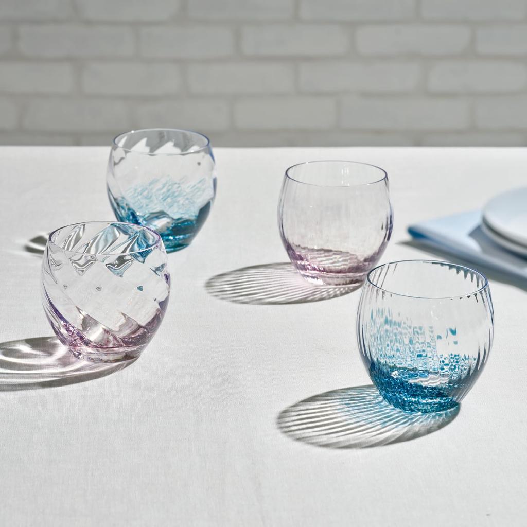 Toyo Sasaki Glass CORROT Diagonal 10089 Made in (Pink) [Handmade Glass, Japan, 310ml]