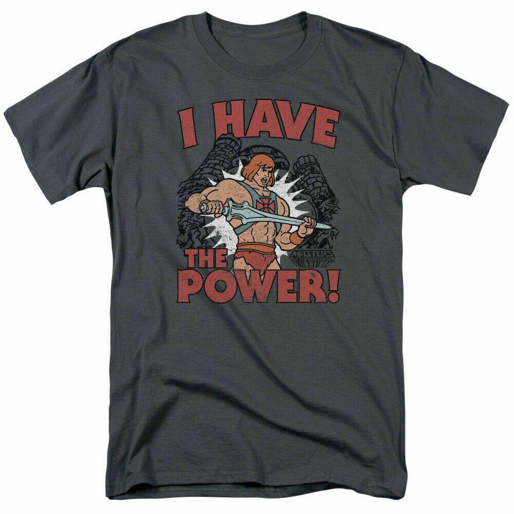 Masters of the Universe I Have The Power T Shirt Mens Licensed Cartoon Charcoal L