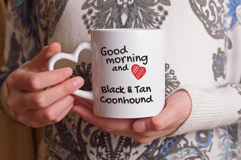 Black and Tan Coonhound – Cup with a dog, adorable cup with a heart-shaped handle | Art-Dog