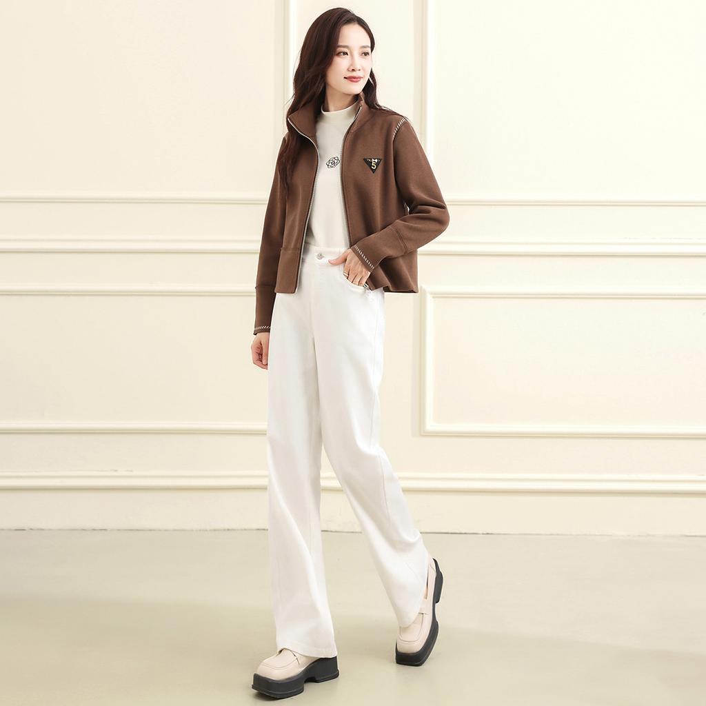 [Stand up collar jacket] Winter simple casual versatile short top for women