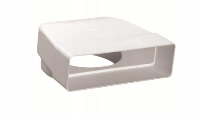 Codo de Ventilación Plano Fijo Canal de Conexión 220X90Mm Con Rejillas Fi150